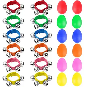 POPLAY Band Wrist Bells, 12 PCS, 6 Colors