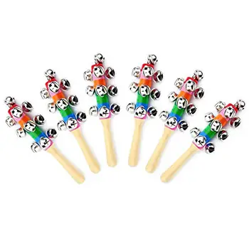 ZISUEX 12PCS Band Wrist Bells Jingle Bells Instrument Percussion Musical Orchestra Rattles Party Favors Toys Wrist Bells and Ankle Bells KTV Birthday Gifts 