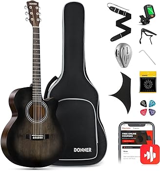 Donner 40 Inch Beginner Acoustic Guitar Bundle