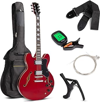 Best Choice Products Semi-Hollow Body Electric Guitar Set