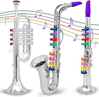 Set of 3 Kids Musical Instruments Toy Clarinet