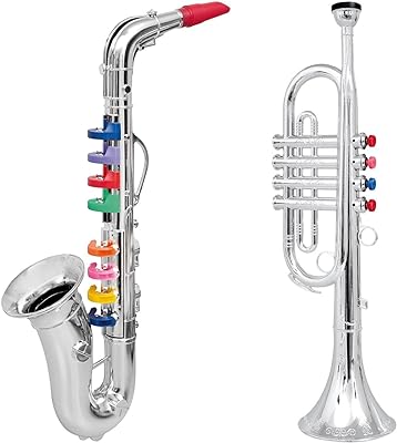 Click N' Play Toy Trumpet and Toy Saxophone Set for Kids