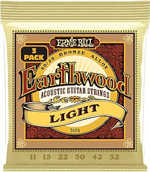 Ernie Ball Earthwood Light  Bronze Acoustic Guitar Strings 3-Pack