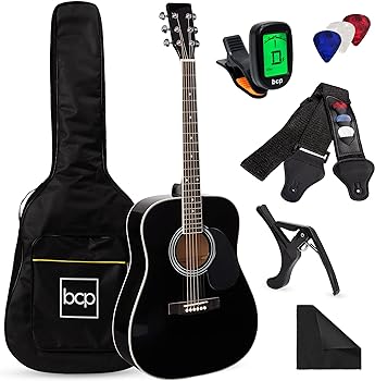 Best Choice Products Full-Size Black Acoustic Guitar Set