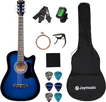 Joymusic 38 inch Blueburst Beginner Acoustic Guitar Kit